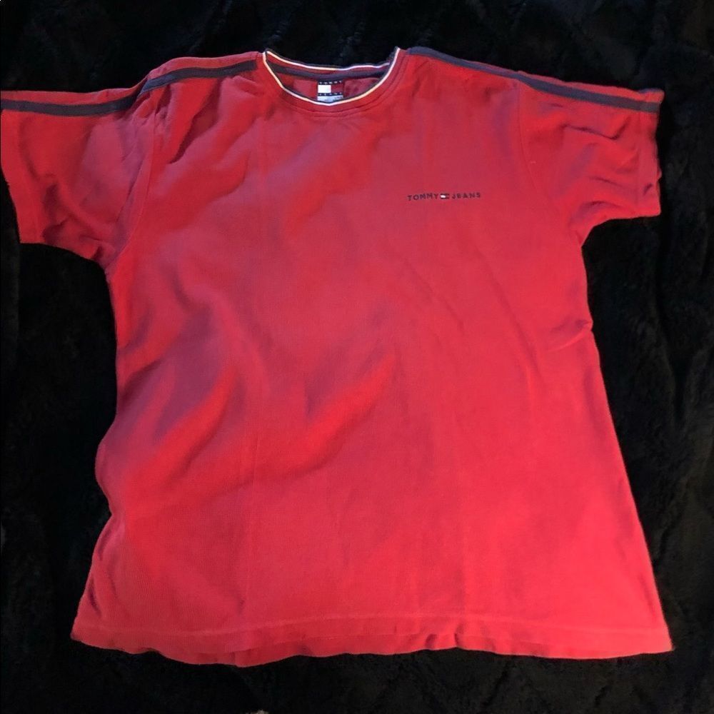 Tommy Hilfiger Waffle Knit Crew Neck Red L